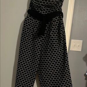 Eva Mendes for New York & Company Geometric Black and White Jumpsuit